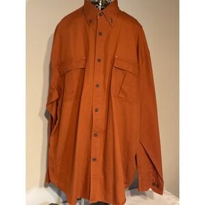 Magellan Sportswear Mens XL Burnt Orange Cotton Vented Fishing Hiking Shirt